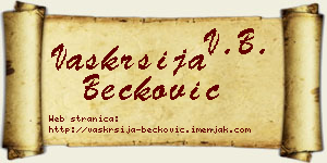 Vaskrsija Bećković vizit kartica